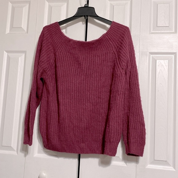Rue21 new maroon on off shoulder knit sweater size 1X - Picture 1 of 11